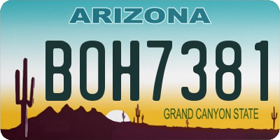 AZ license plate BOH7381
