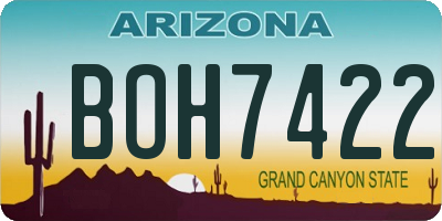AZ license plate BOH7422