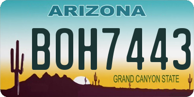 AZ license plate BOH7443