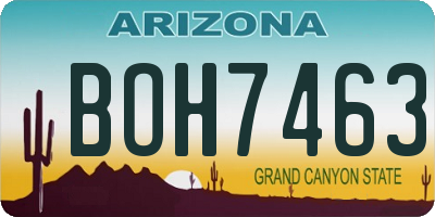 AZ license plate BOH7463