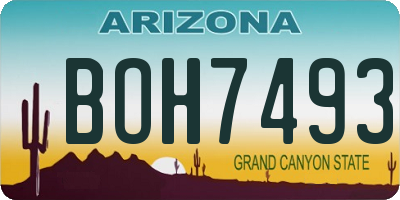AZ license plate BOH7493