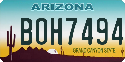 AZ license plate BOH7494