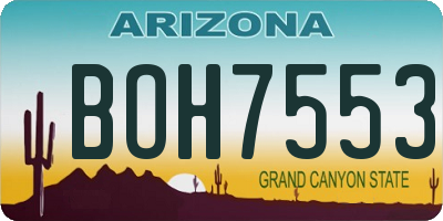 AZ license plate BOH7553