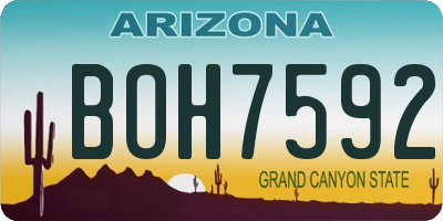 AZ license plate BOH7592