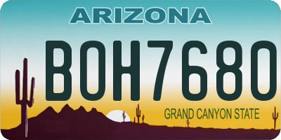 AZ license plate BOH7680