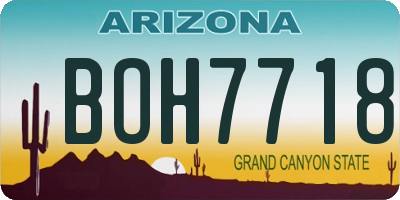 AZ license plate BOH7718