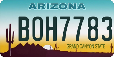 AZ license plate BOH7783