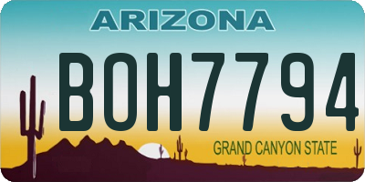 AZ license plate BOH7794