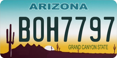 AZ license plate BOH7797