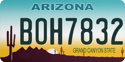 AZ license plate BOH7832