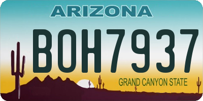 AZ license plate BOH7937