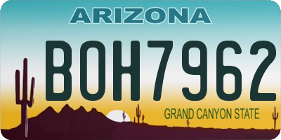 AZ license plate BOH7962