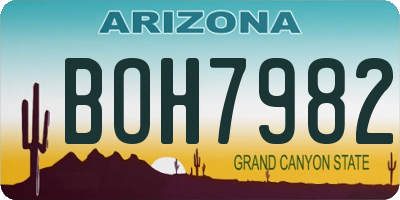AZ license plate BOH7982
