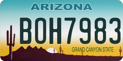 AZ license plate BOH7983