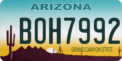 AZ license plate BOH7992