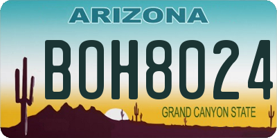AZ license plate BOH8024
