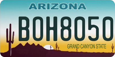 AZ license plate BOH8050
