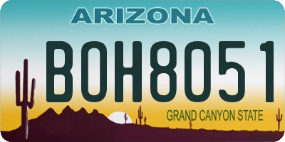 AZ license plate BOH8051