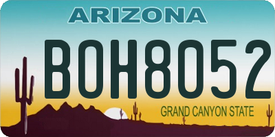 AZ license plate BOH8052