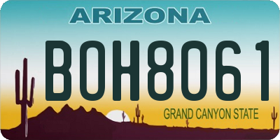 AZ license plate BOH8061