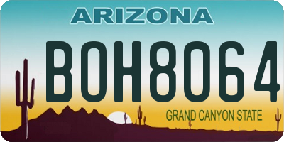 AZ license plate BOH8064