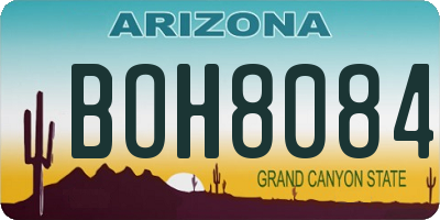 AZ license plate BOH8084