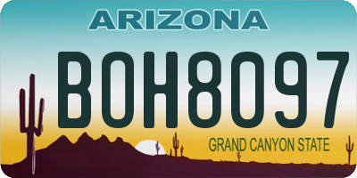 AZ license plate BOH8097