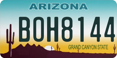 AZ license plate BOH8144