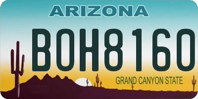 AZ license plate BOH8160