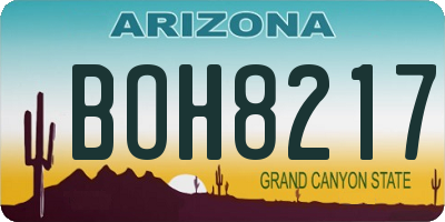 AZ license plate BOH8217