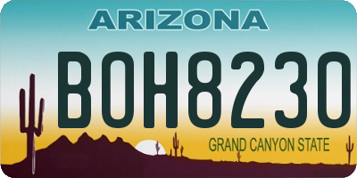 AZ license plate BOH8230
