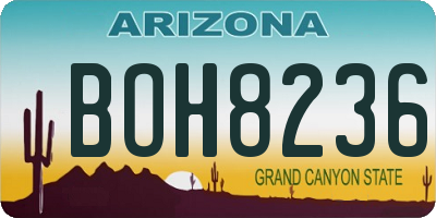 AZ license plate BOH8236