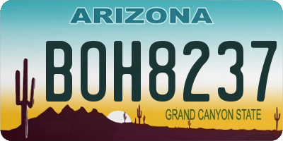 AZ license plate BOH8237