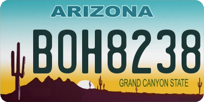 AZ license plate BOH8238