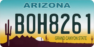 AZ license plate BOH8261