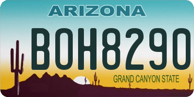 AZ license plate BOH8290
