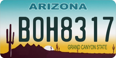 AZ license plate BOH8317