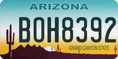 AZ license plate BOH8392