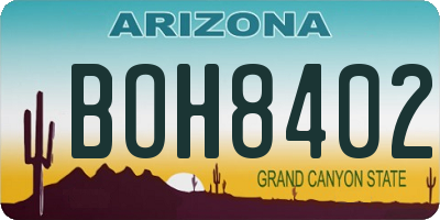 AZ license plate BOH8402
