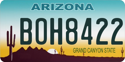 AZ license plate BOH8422