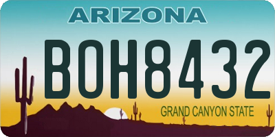 AZ license plate BOH8432