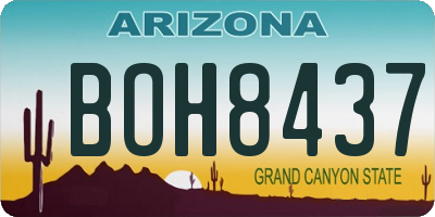 AZ license plate BOH8437