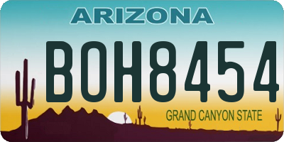 AZ license plate BOH8454