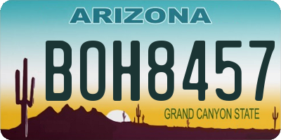 AZ license plate BOH8457