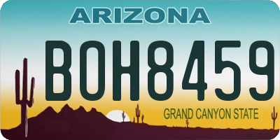 AZ license plate BOH8459