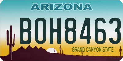 AZ license plate BOH8463