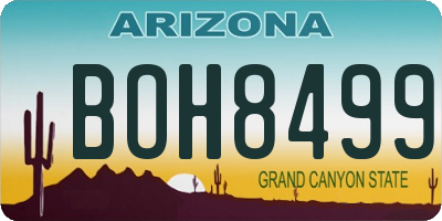 AZ license plate BOH8499