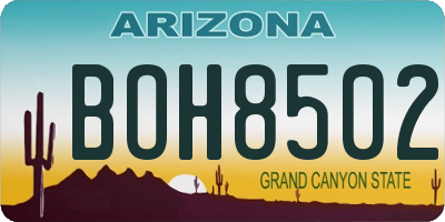 AZ license plate BOH8502