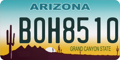 AZ license plate BOH8510
