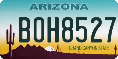 AZ license plate BOH8527